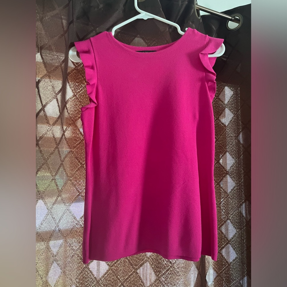 Pink ruffle top